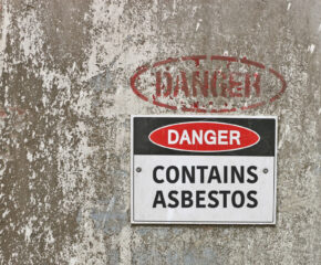 Danger contains asbestos warning sign