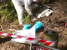 HTS Group workers are cleaning up asbestos dumped in a National Par,